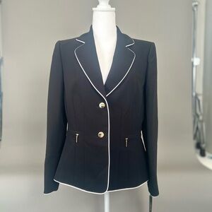 Vintage New With Tags Tahari S. Levine Women’s 2 Piece Pant Black Suit Size 10